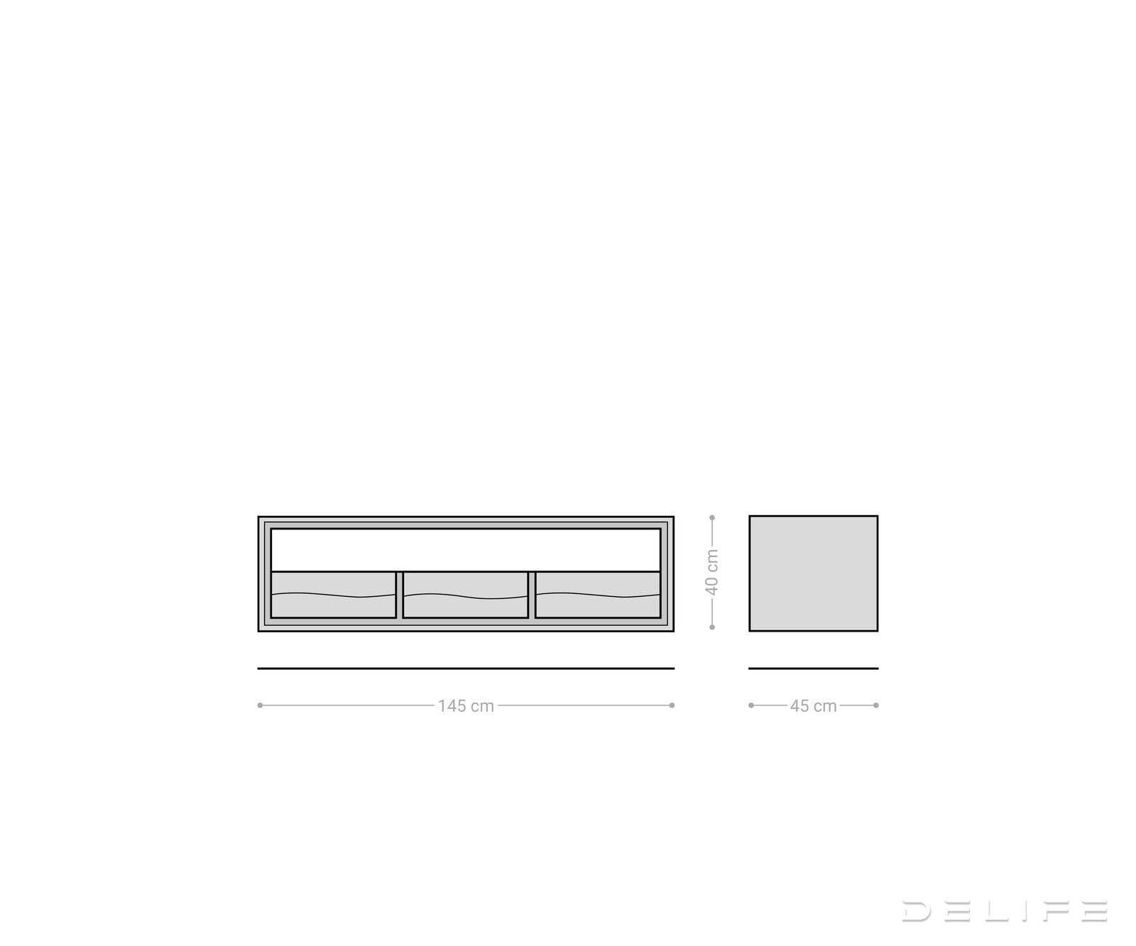 TV Komoda Live-Edge 146 cm, Materijal: Bagrem