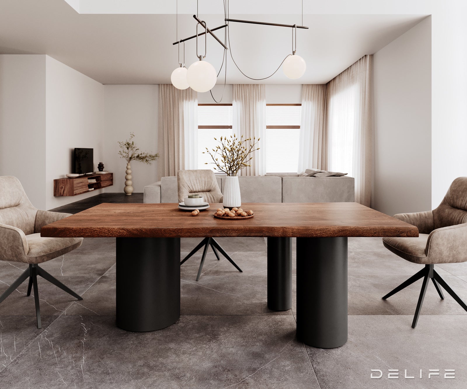 Blagovaonski stol Edge 200x100cm, Materijal: Bagrem