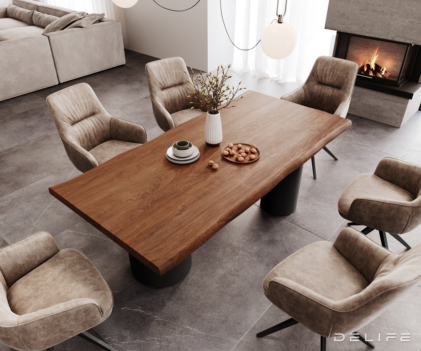 Blagovaonski stol Edge 200x100cm, Materijal: Bagrem