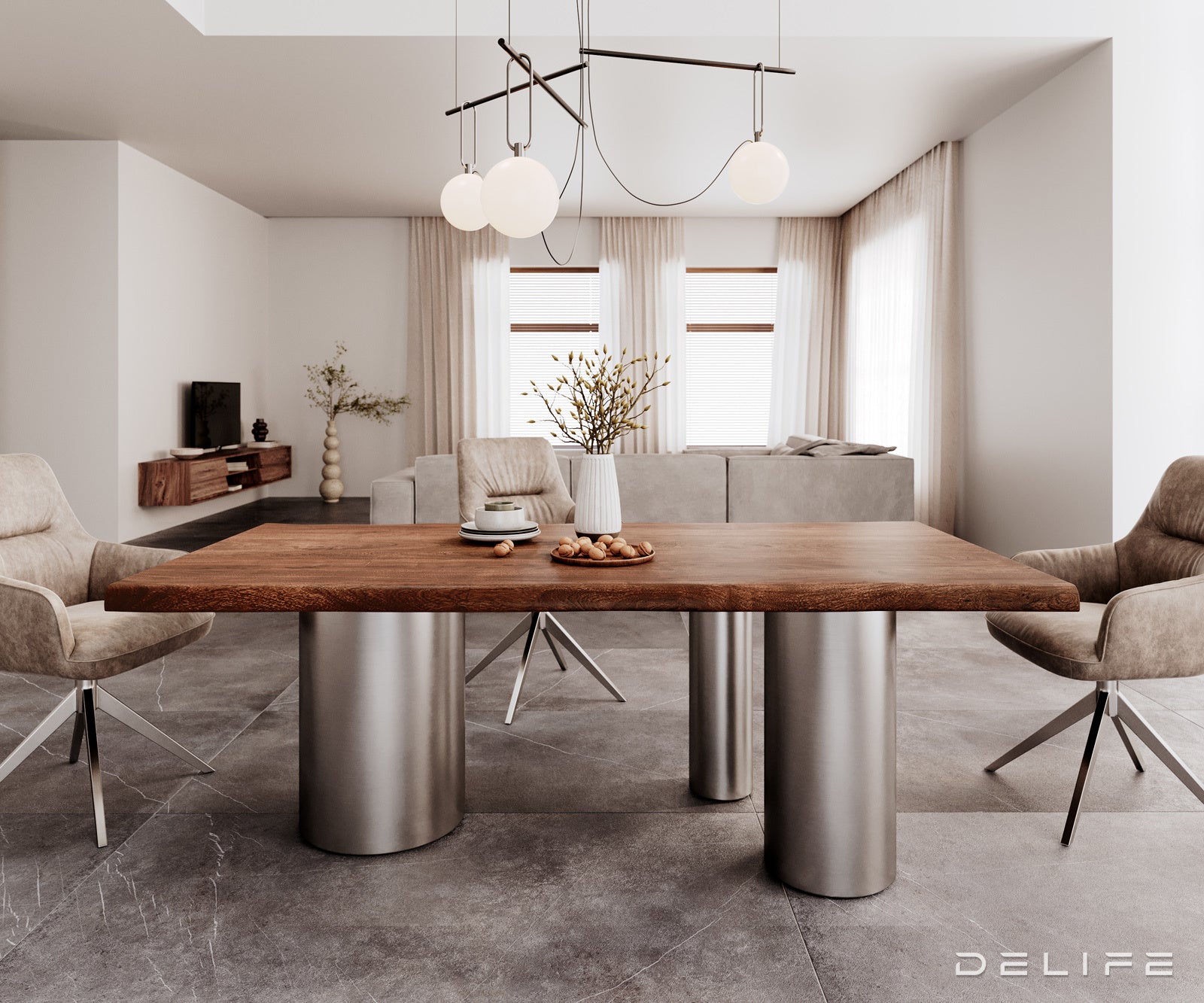 Blagovaonski stol Edge 200x100cm, Materijal: Bagrem