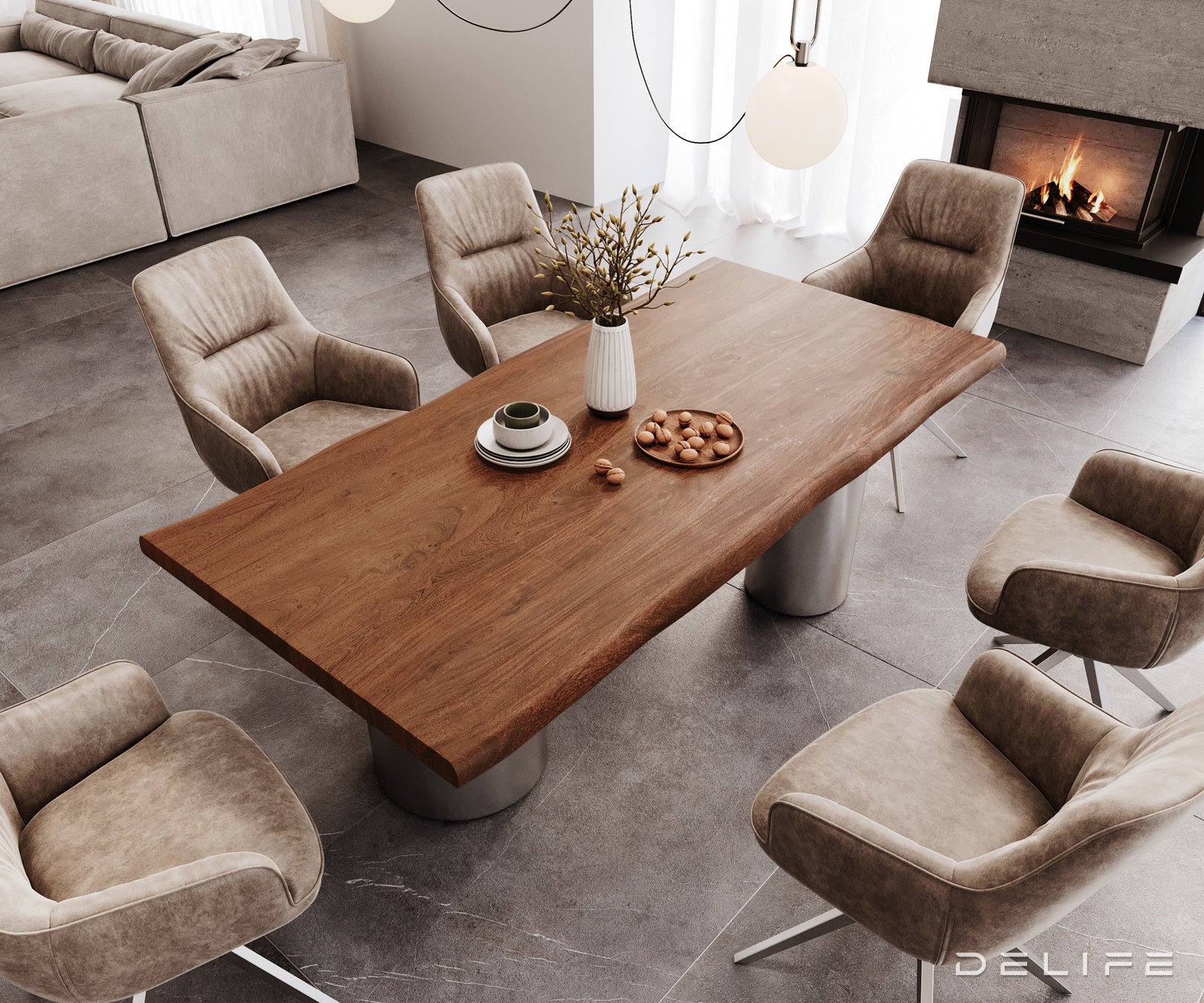 Blagovaonski stol Edge 200x100cm, Materijal: Bagrem