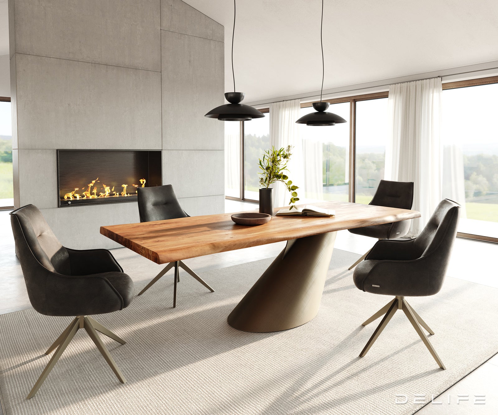 Blagovaonski stol Edge 240x100cm, Materijal: Bagrem