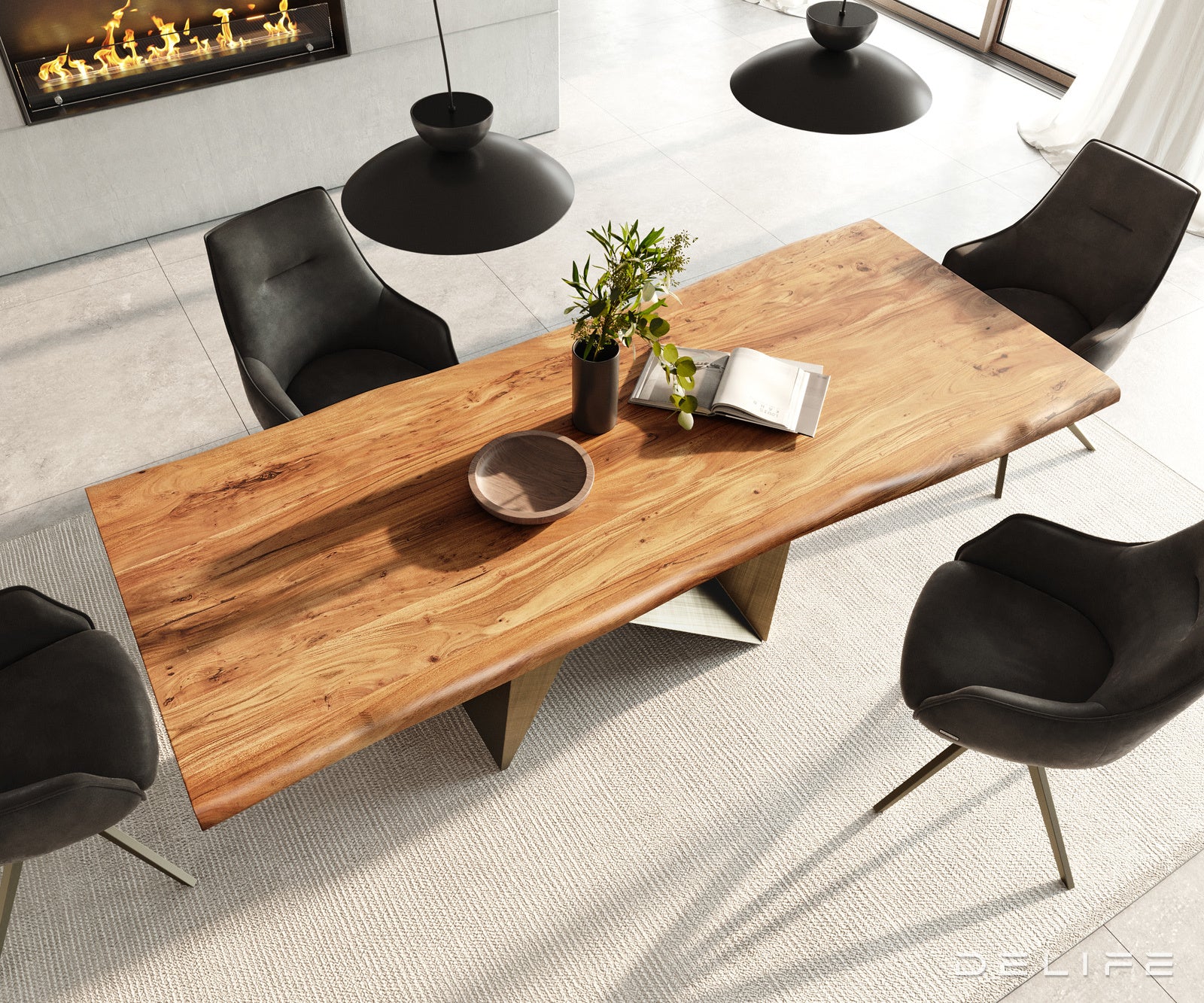 Blagovaonski stol Edge 240x100cm, Materijal: Bagrem