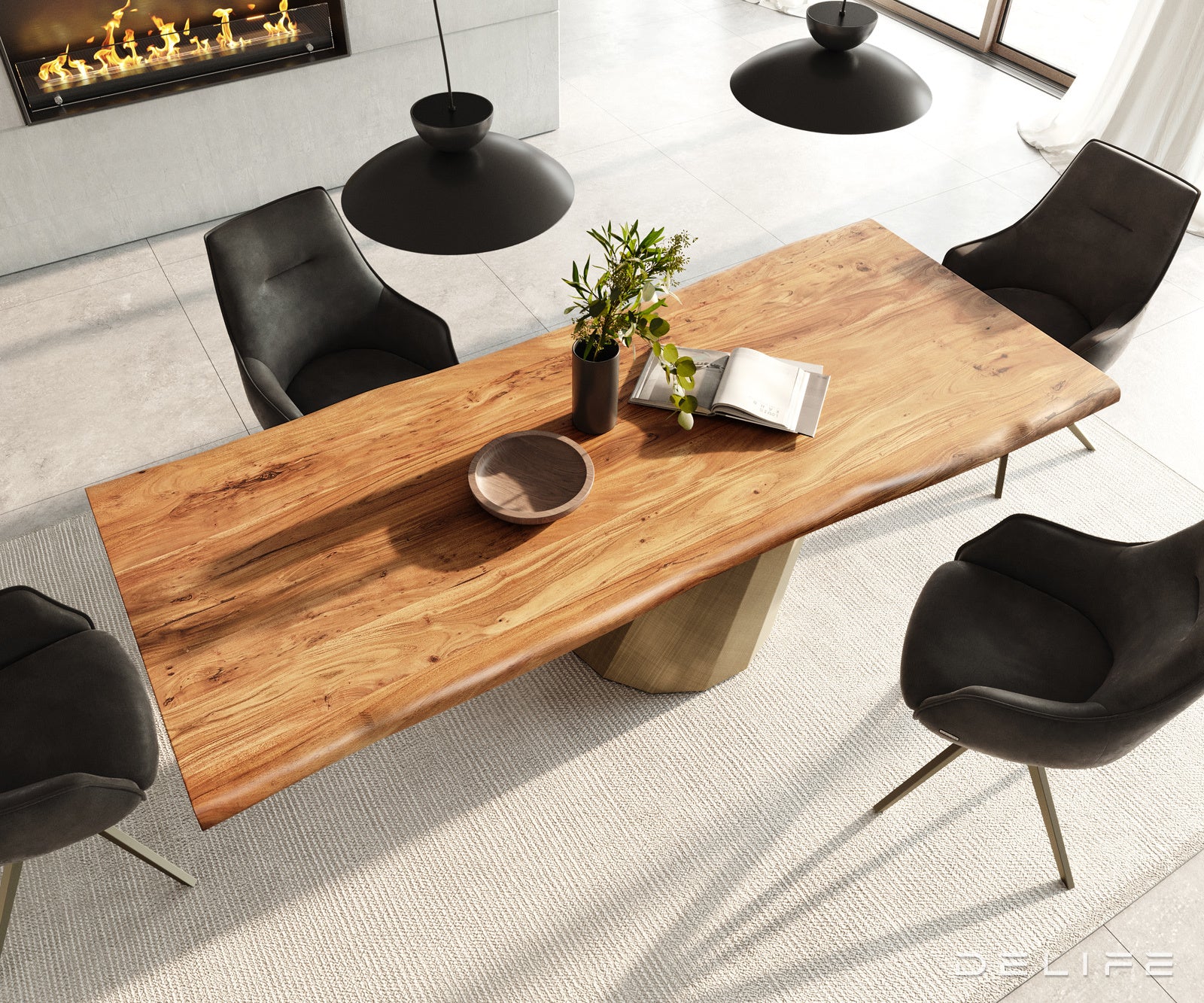 Blagovaonski stol Edge 240x100cm, Materijal: Bagrem