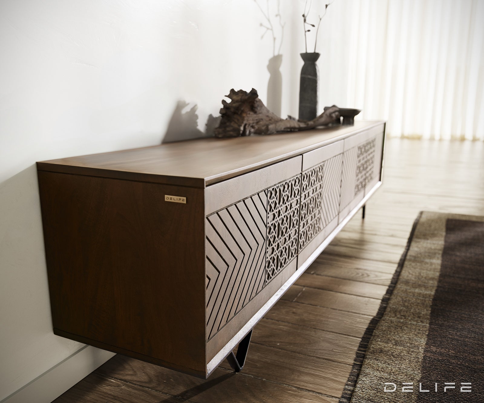 Komoda Manjula 200x35cm, Materijal: Mango