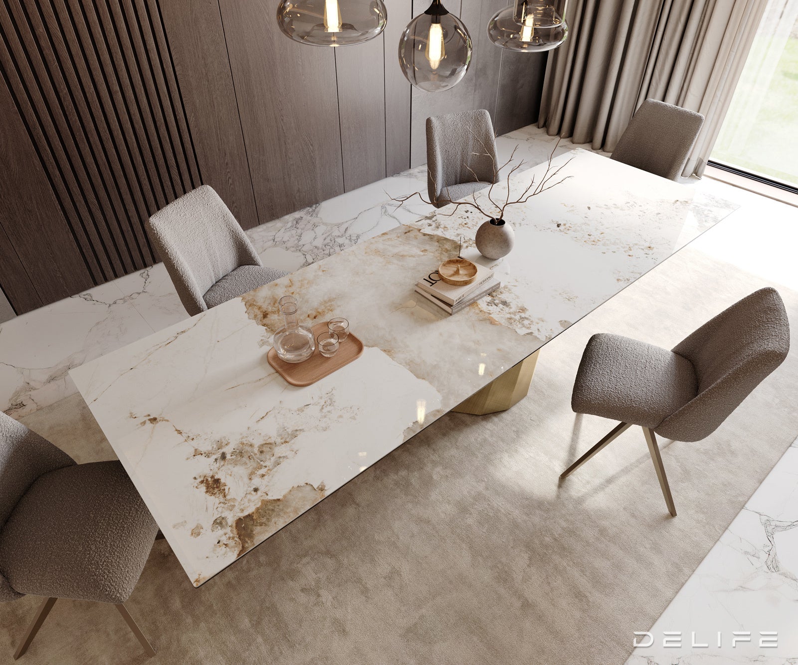 Blagovaonski stol Edge 300x100cm, Materijal: Keramika