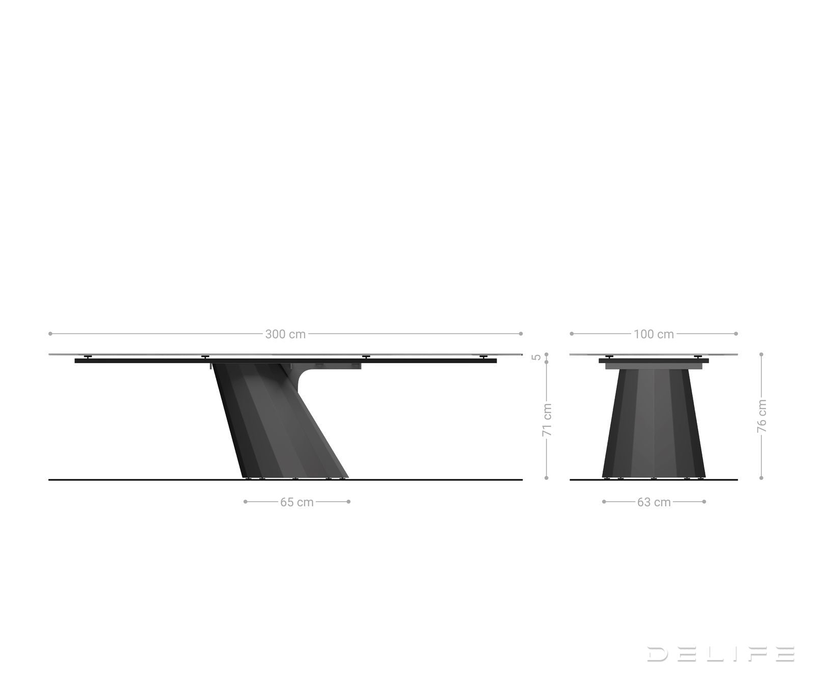 Blagovaonski stol Edge 300x100cm, Materijal: Keramika