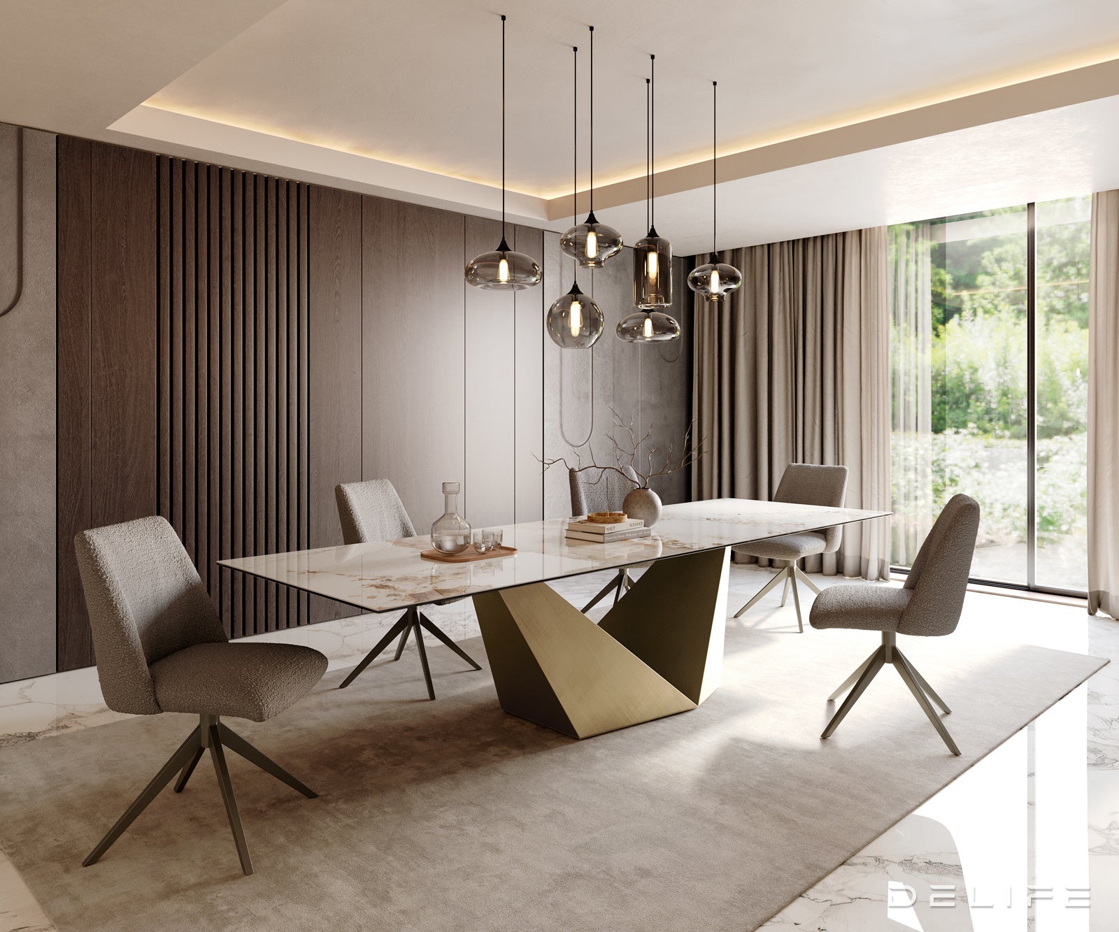 Blagovaonski stol Edge 300x100cm, Materijal: Keramika Minas Melange