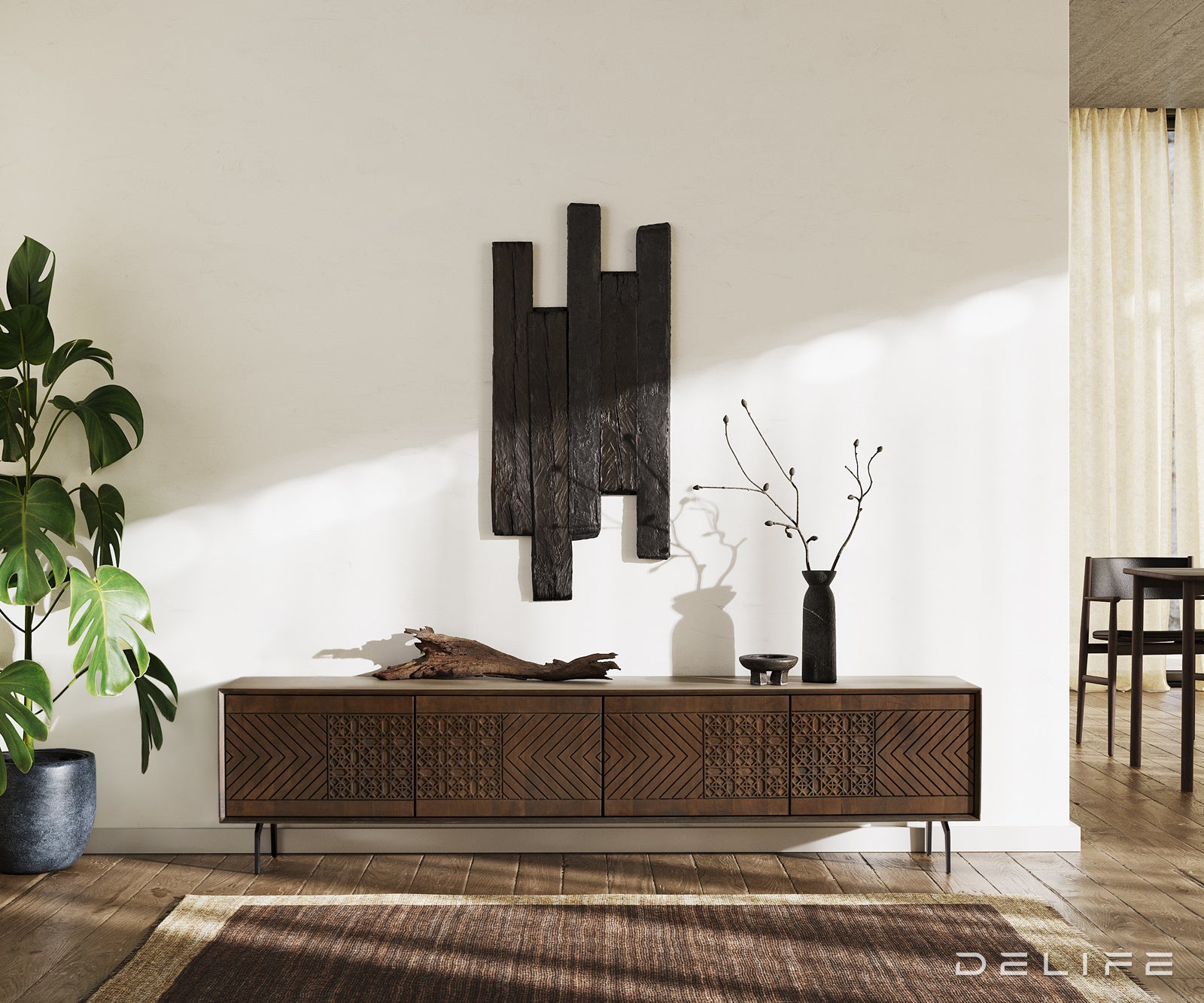 Komoda Manjula 200x35cm, Materijal: Mango