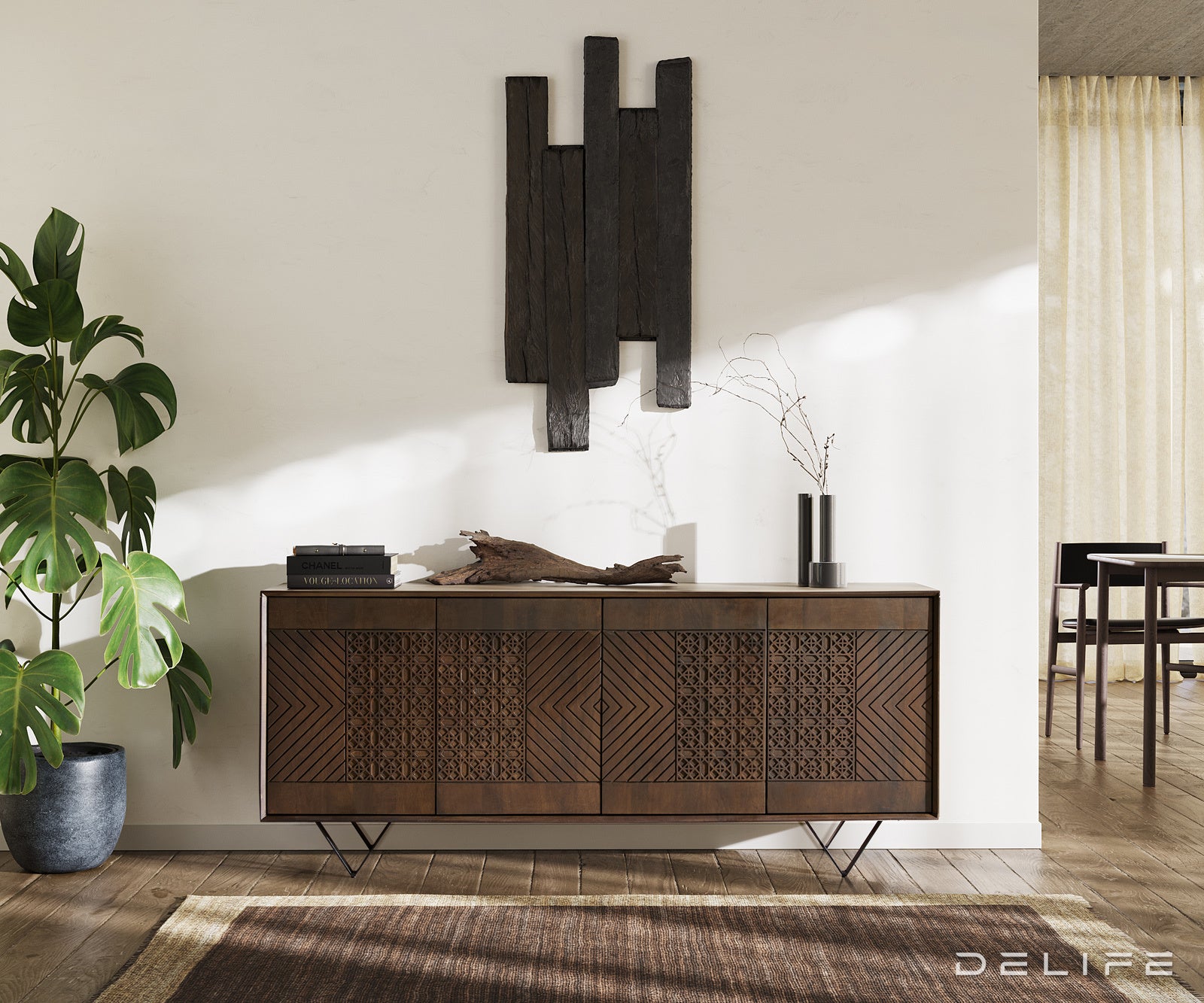 Komoda Manjula 172x40cm, Materijal: Mango