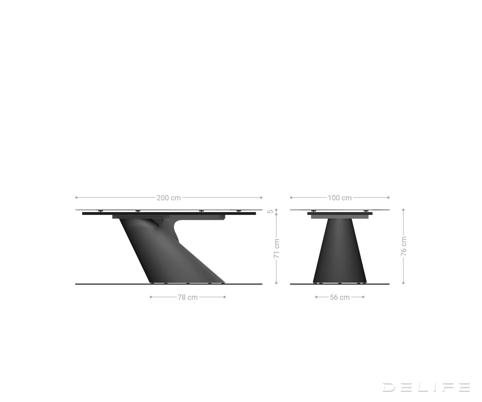 Blagovaonski stol Edge Boot 200x100cm, Materijal: Keramika Minas Melange