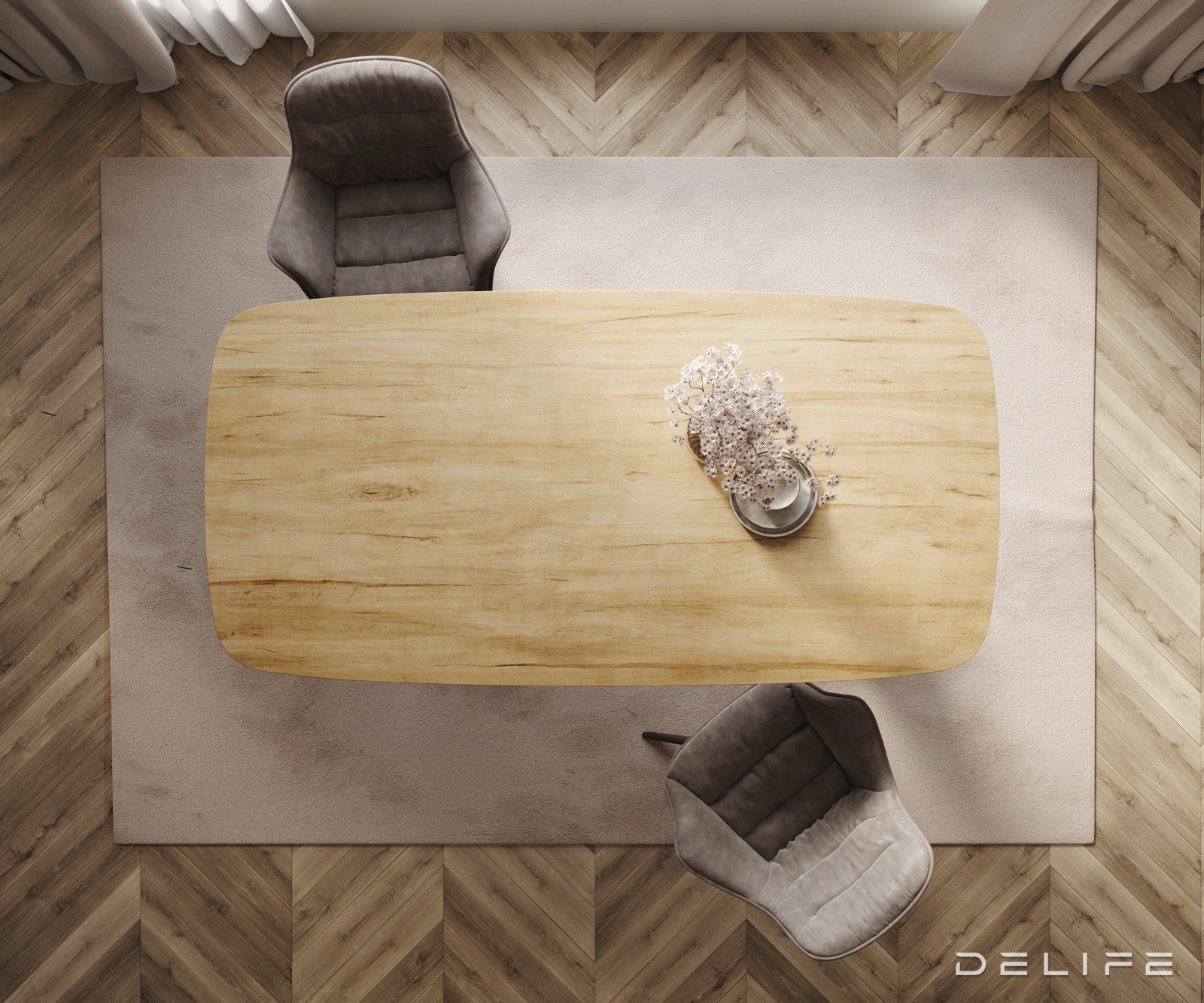 Blagovaonski stol Edge 200x100cm, Materijal: Keramika Laminam Sabbia