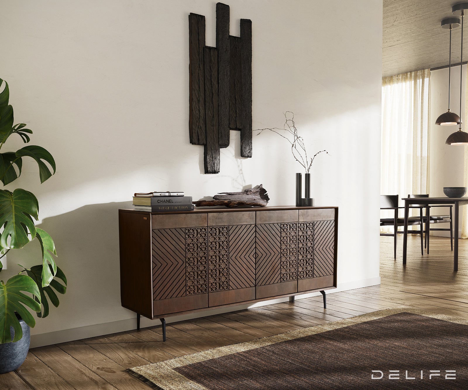 Komoda Manjula 145x40cm, Materijal: Mango