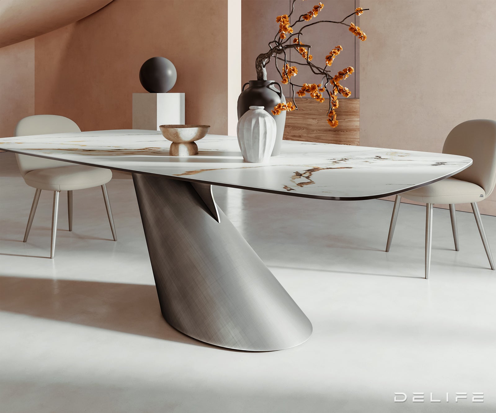 Blagovaonski stol Edge 240x120cm, Materijal: Keramika Calacatta Luxe