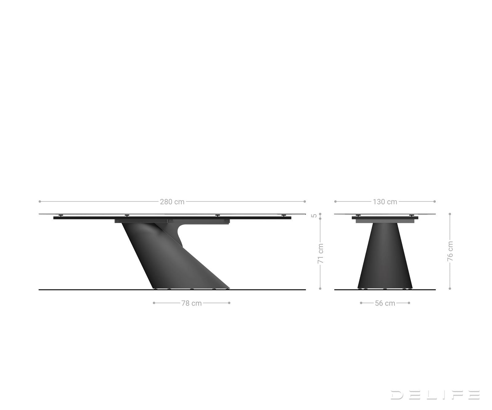 Blagovaonski stol Edge 280x130cm, Materijal: Keramika Minas Melange