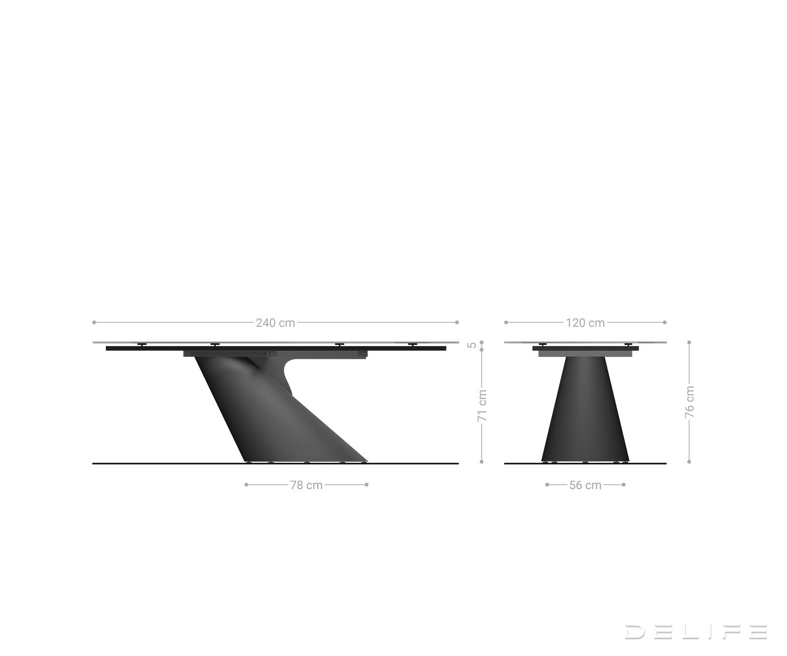 Blagovaonski stol Edge Boot 240x120cm, Materijal: Keramika Minas Melange