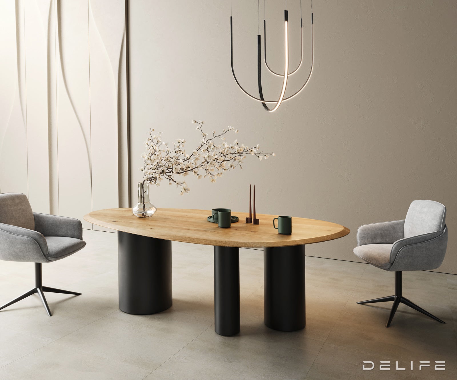 Blagovaonski stol Edge 220x120cm, Materijal: Hrast