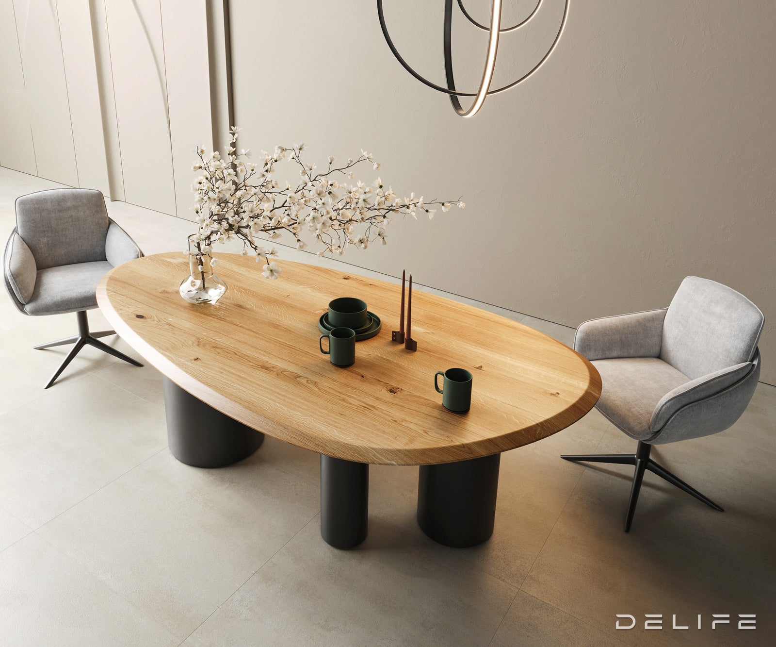 Blagovaonski stol Edge 220x120cm, Materijal: Hrast