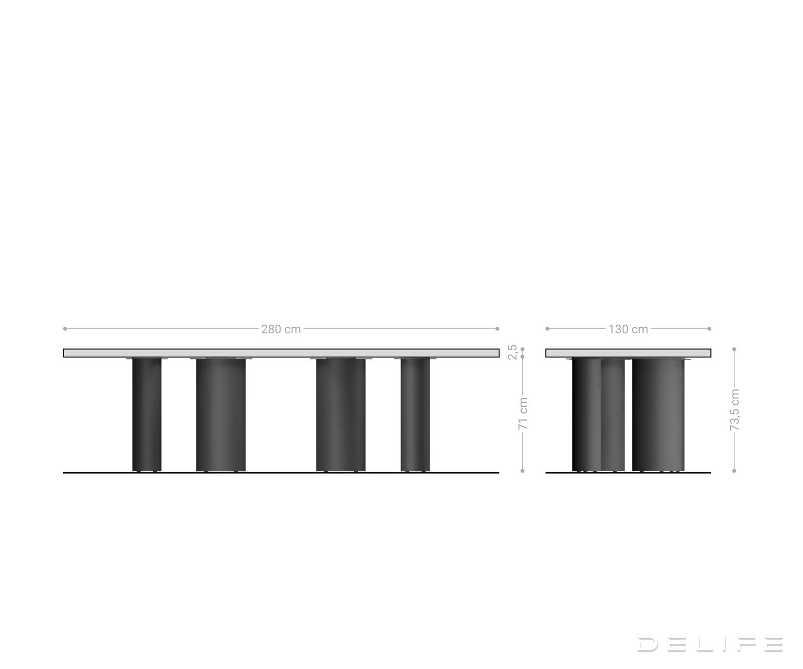 Blagovaonski stol Edge 280x130cm, Materijal: Hrast