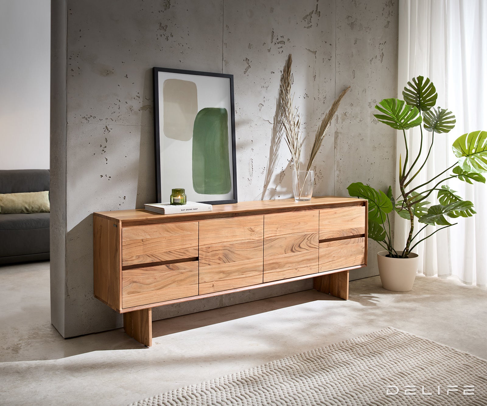 Komoda Elandor 175x35cm, Materijal: Bagrem