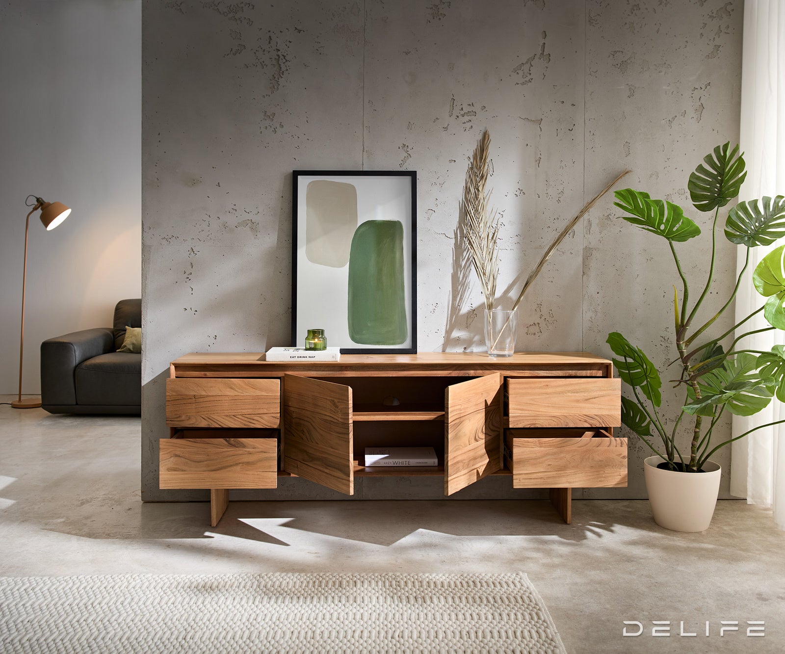 Komoda Elandor 175x35cm, Materijal: Bagrem