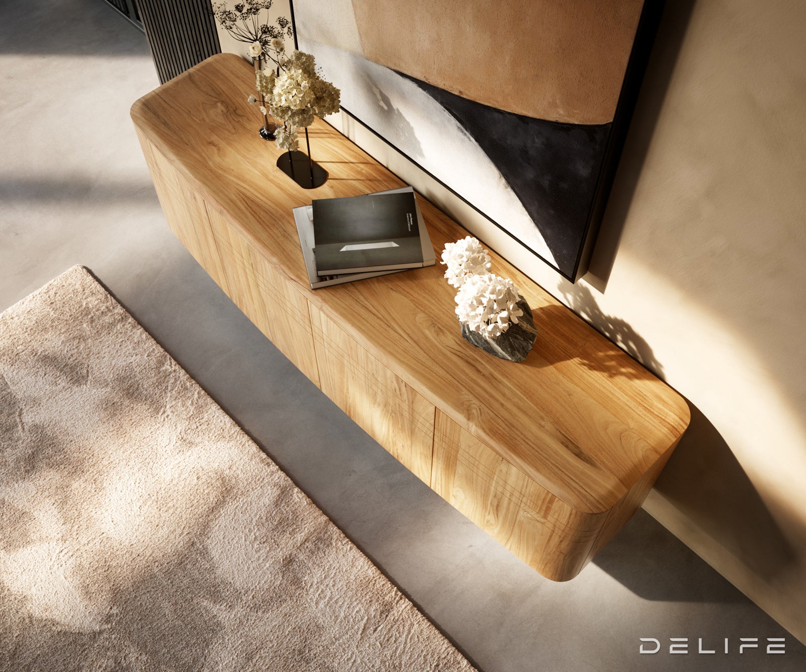 Komoda Nagaru 200 cm, Materijal: Bagrem