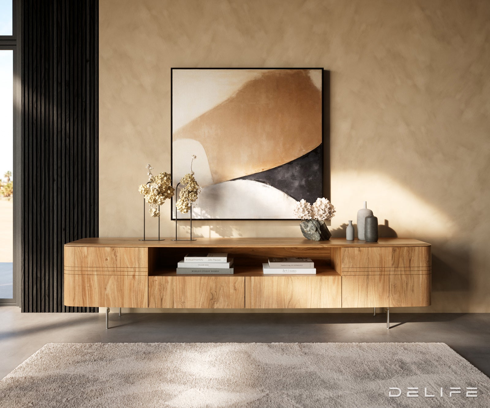 TV Komoda Nagaru 240 cm, Materijal: Bagrem