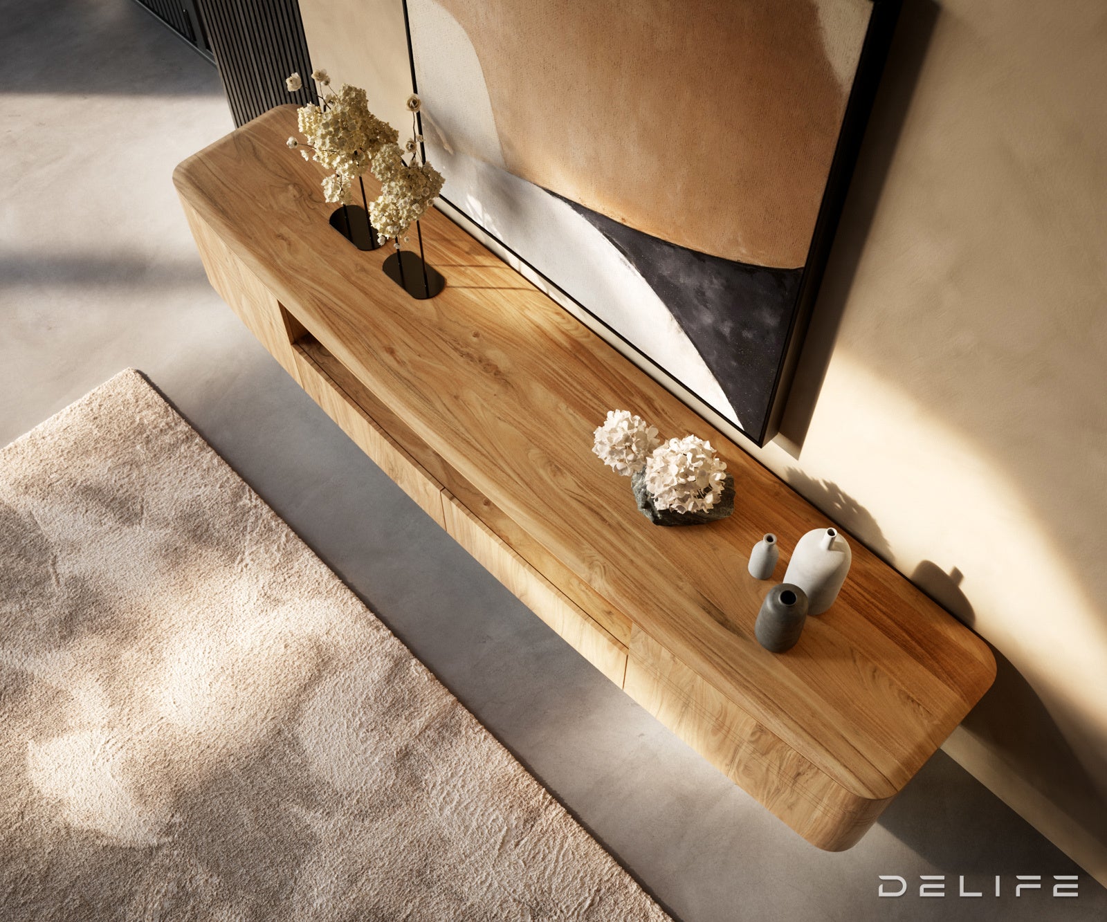 TV Komoda Nagaru 240 cm, Materijal: Bagrem