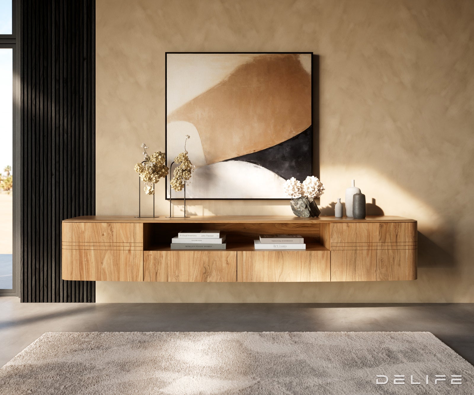 TV Komoda Nagaru 240 cm, Materijal: Bagrem