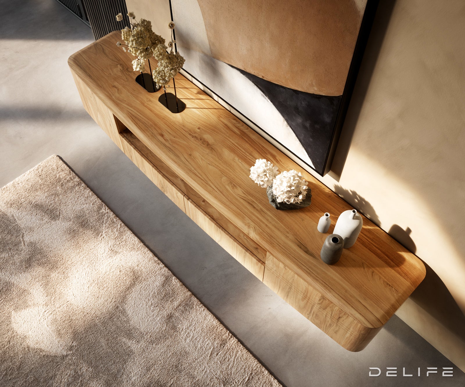 TV Komoda Nagaru 240 cm, Materijal: Bagrem