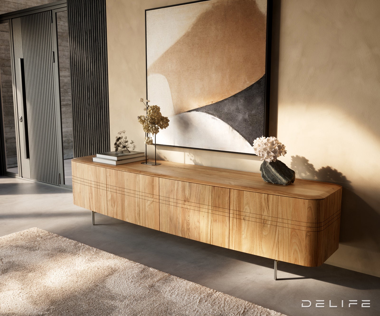 TV Komoda Nagaru 220 cm, Materijal: Bagrem