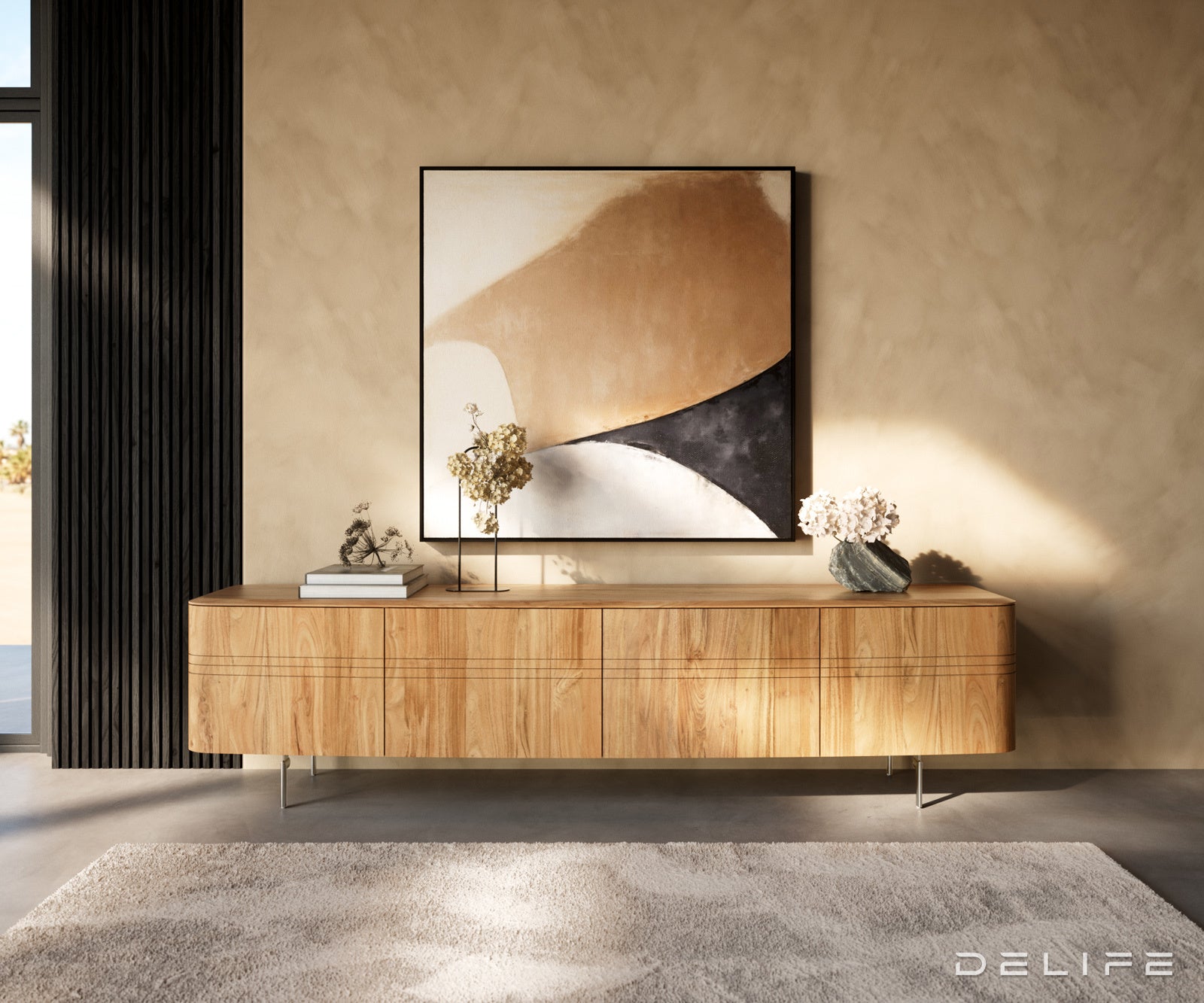 TV Komoda Nagaru 220 cm, Materijal: Bagrem