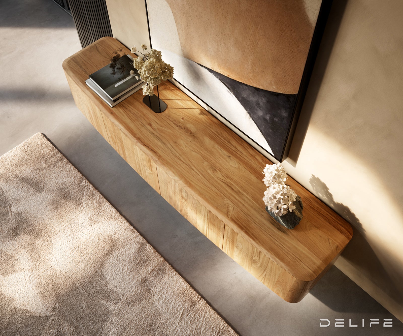 TV Komoda Nagaru 220 cm, Materijal: Bagrem