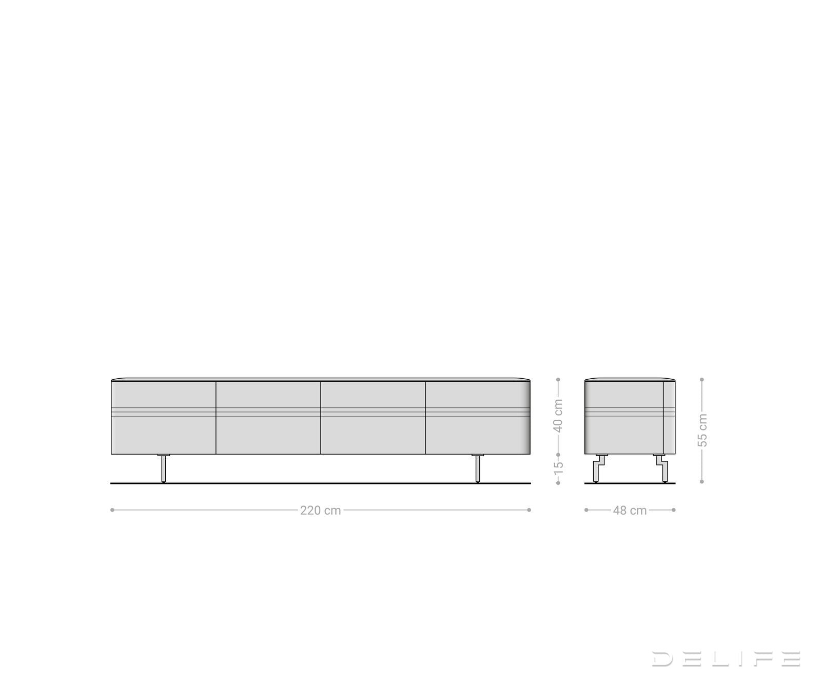 TV Komoda Nagaru 220 cm, Materijal: Bagrem