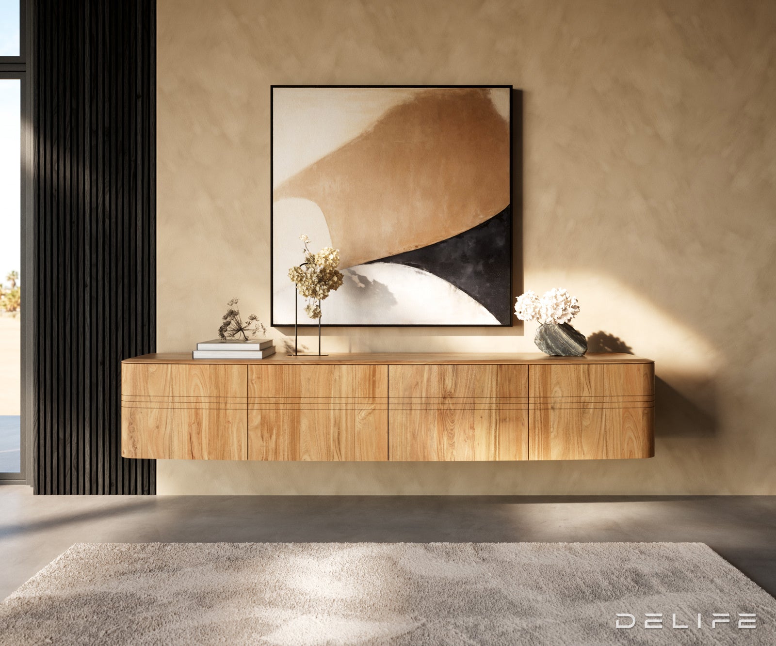 TV Komoda Nagaru 220 cm, Materijal: Bagrem