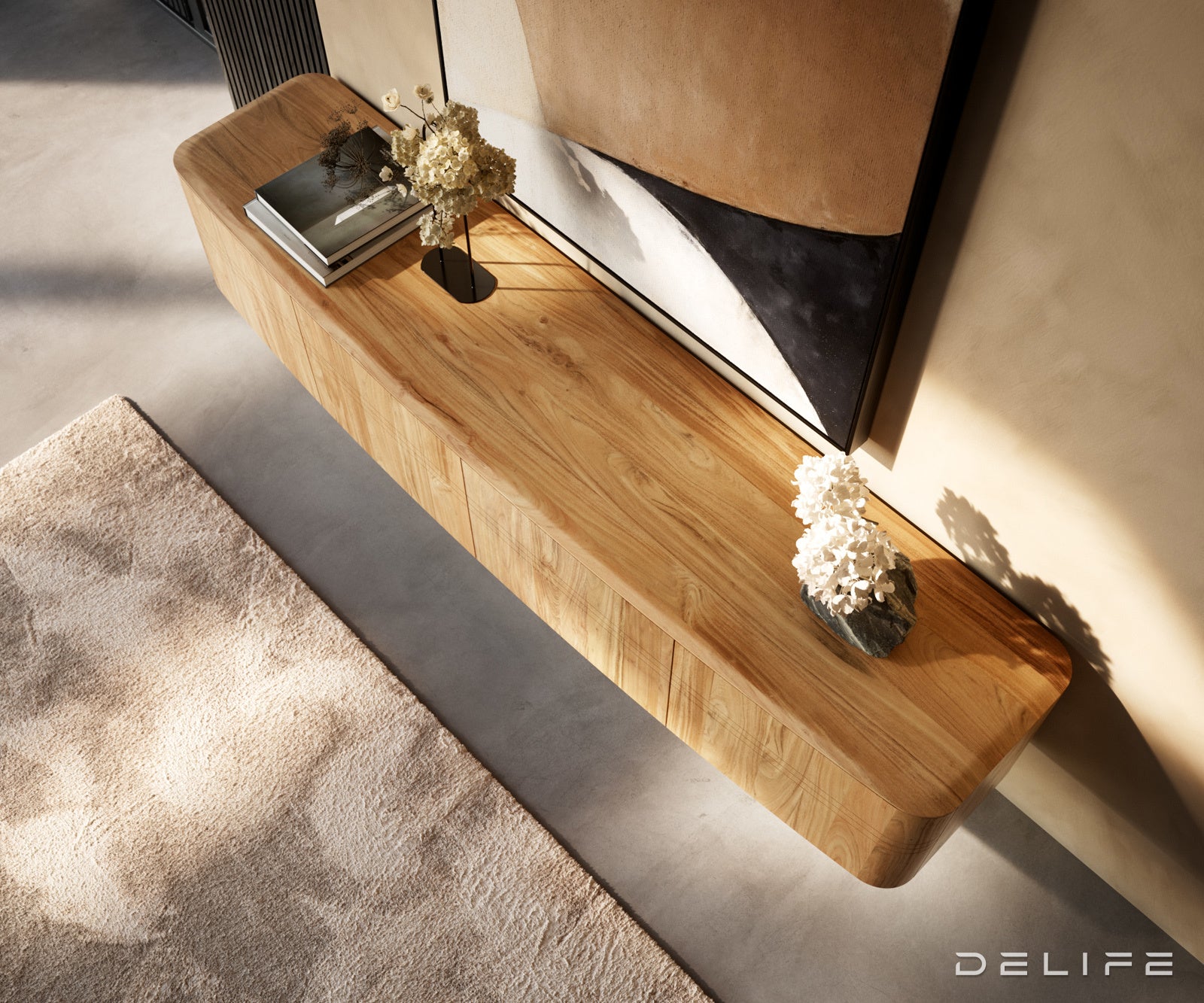 TV Komoda Nagaru 220 cm, Materijal: Bagrem