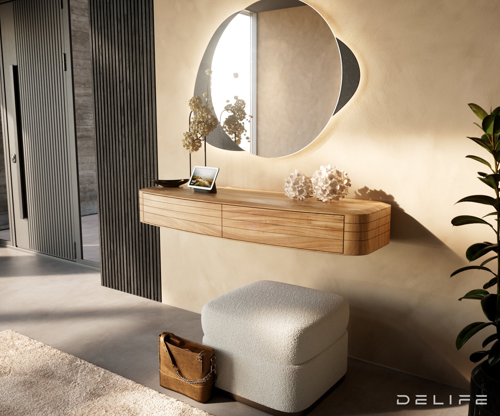 Konzolni stolić Nagaru 125x48cm, Materijal: Bagrem