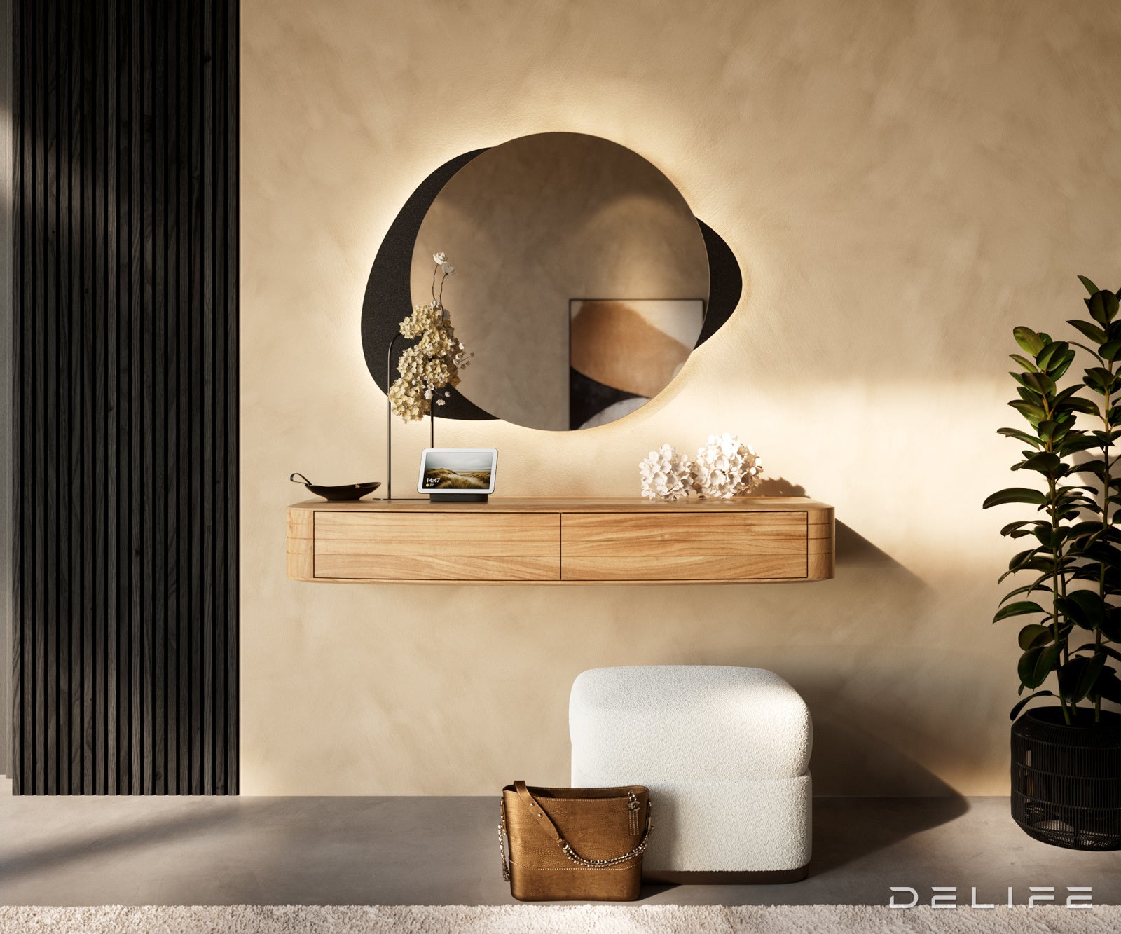 Konzolni stolić Nagaru 125x48cm, Materijal: Bagrem