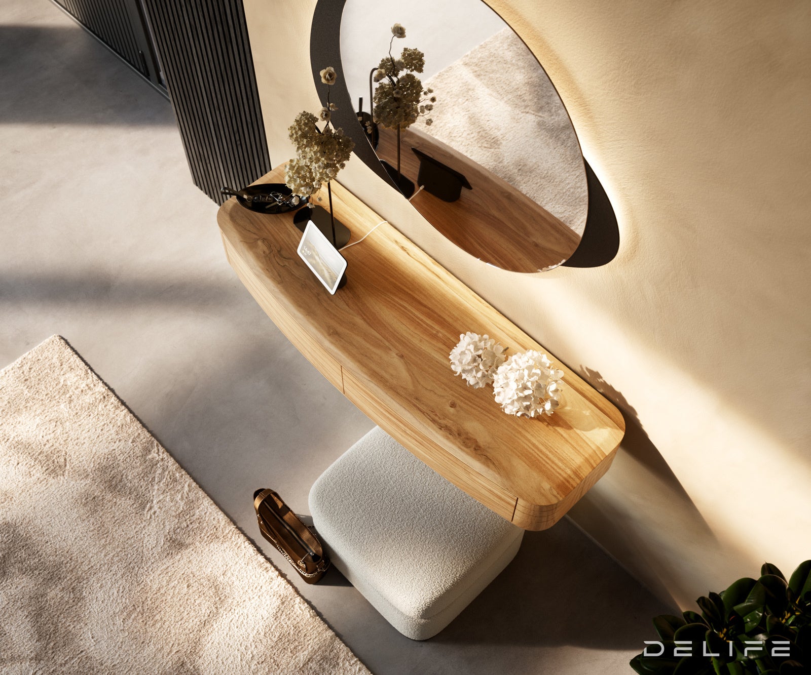 Konzolni stolić Nagaru 125x48cm, Materijal: Bagrem