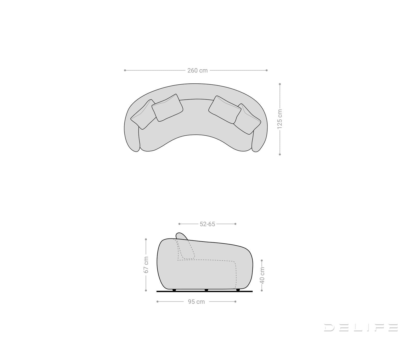 Sofa Larna 260x125cm, Materijal: Rebrasta tkanina