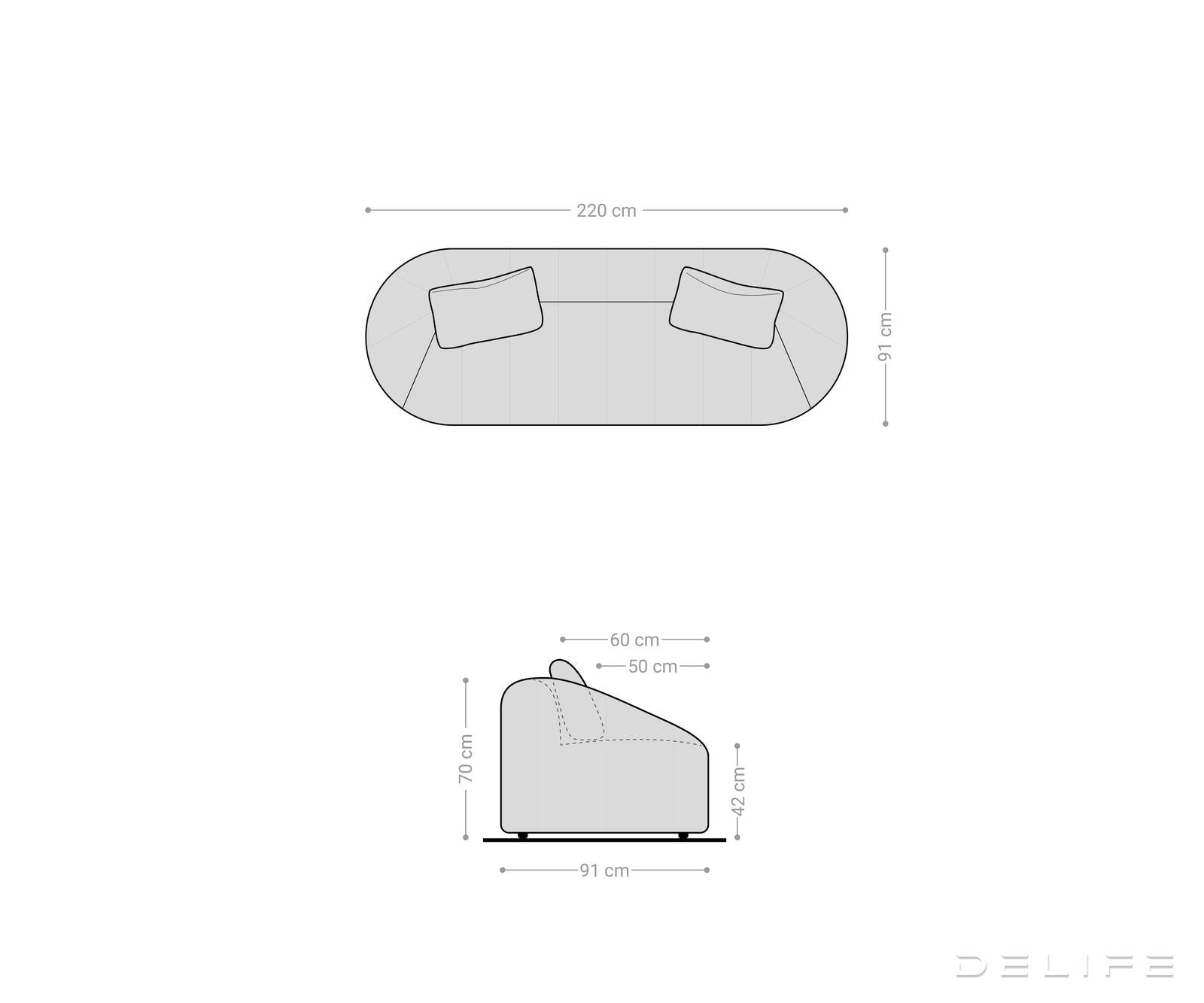 Sofa Finola 220x91cm, Materijal: Boucle