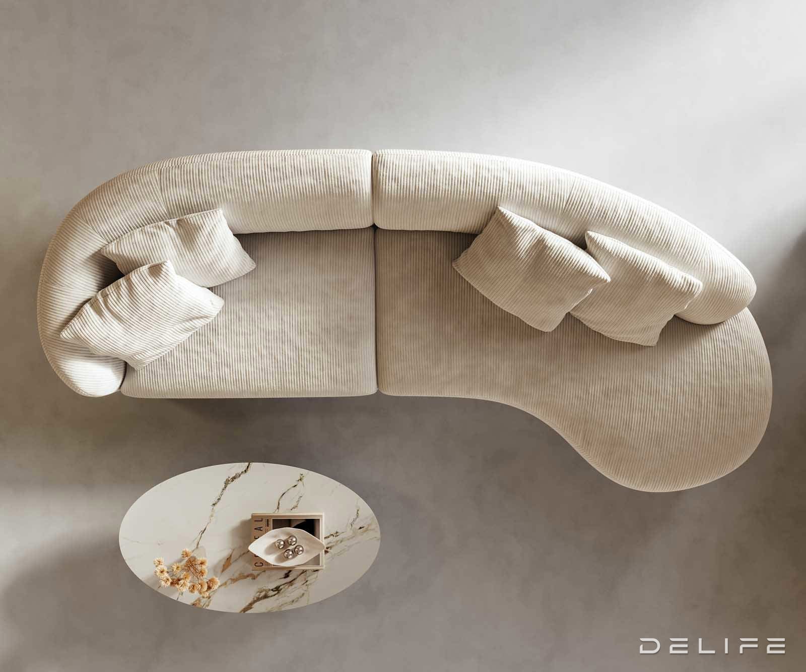 Sofa Mairi 322x155cm, Materijal: Rebrasta tkanina