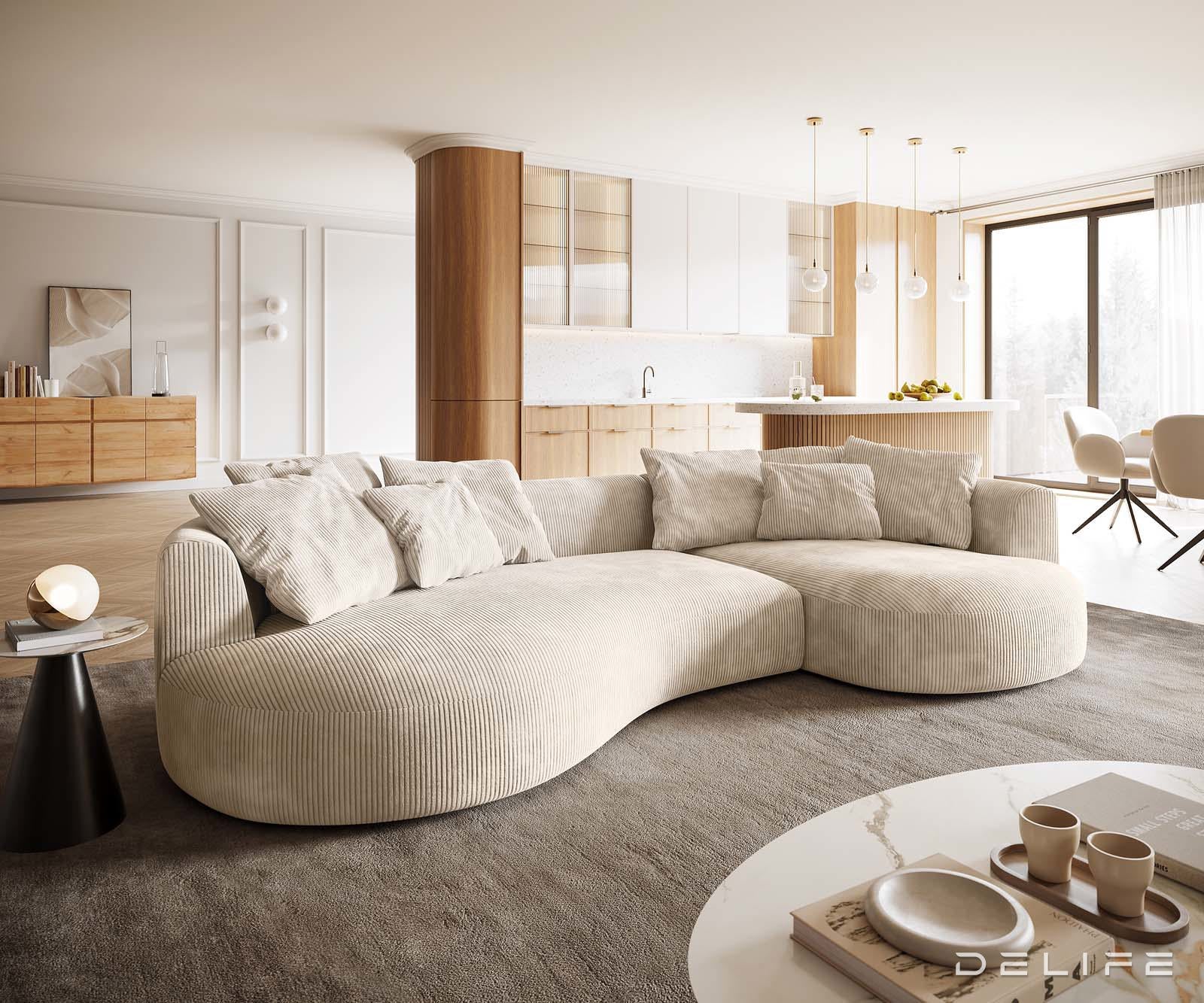 Sofa Edina 328x166cm, Materijal: Rebrasta tkanina