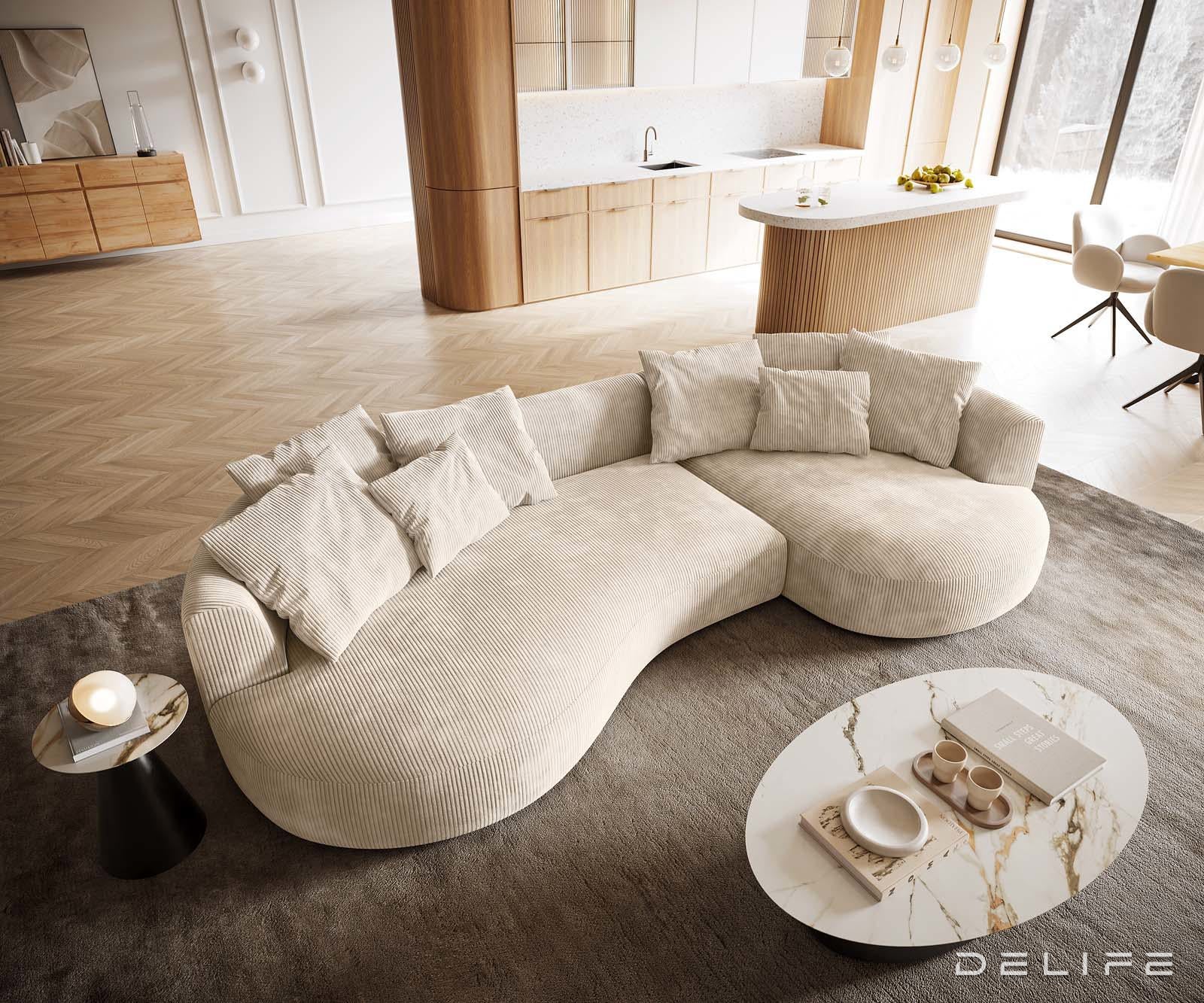 Sofa Edina 328x166cm, Materijal: Rebrasta tkanina