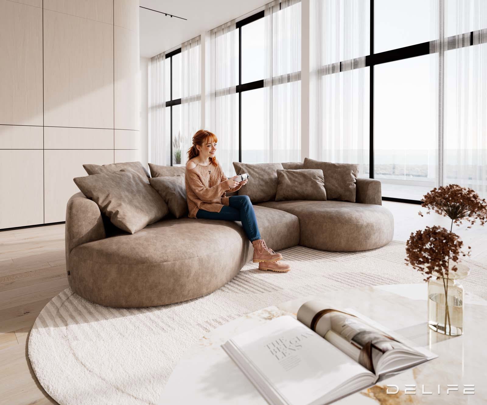 Sofa Edina 328x166cm, Materijal: Mikrofibra