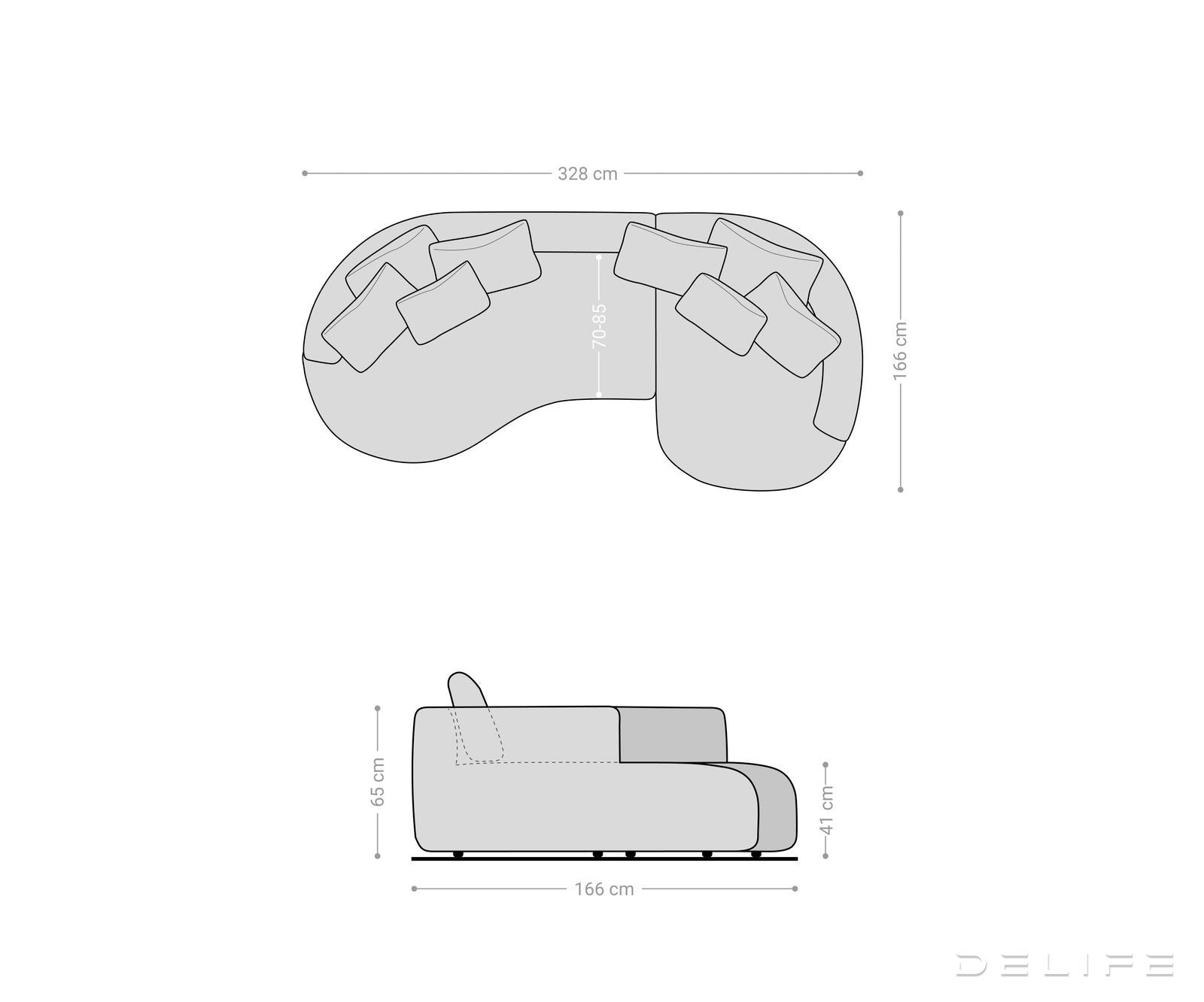 Sofa Edina 328x166cm, Materijal: Mikrofibra