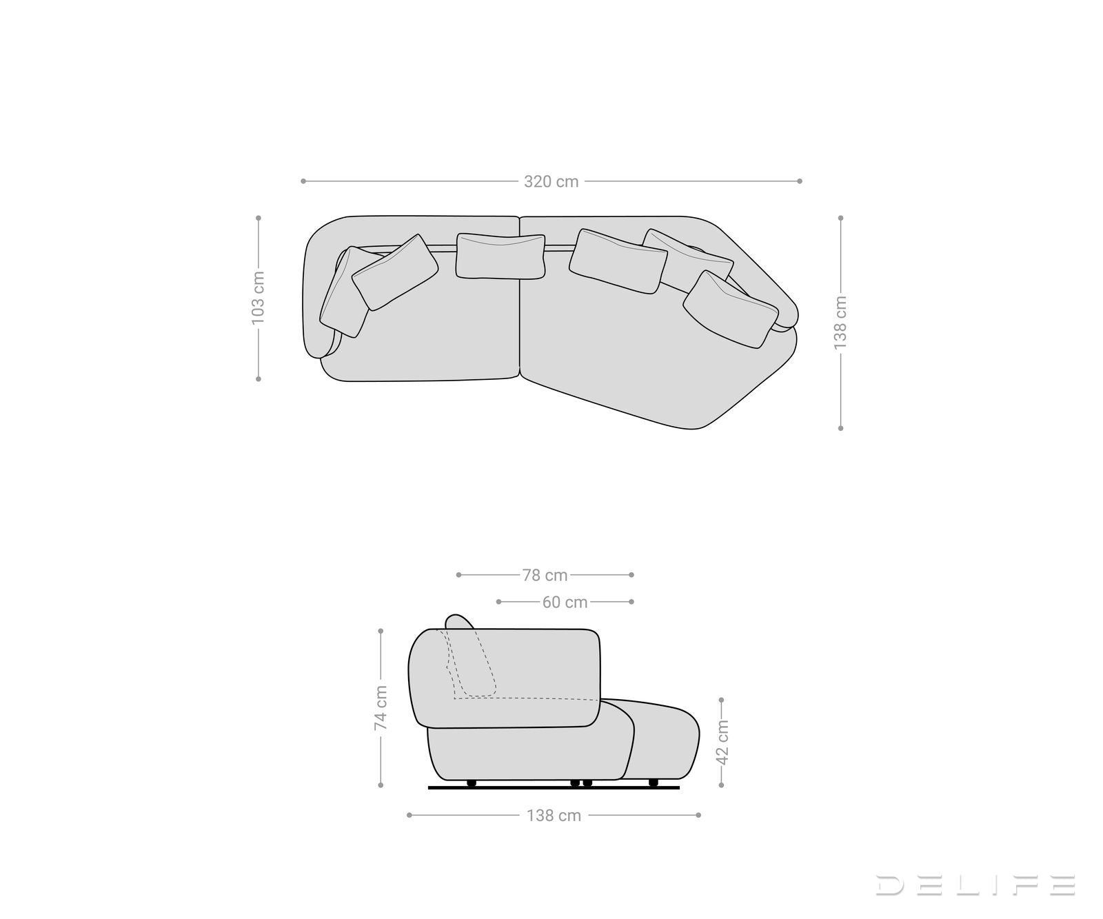 Sofa Roya 320x138cm, Materijal: Mikrofibra