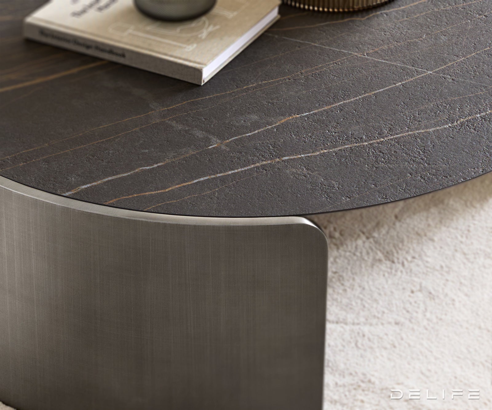 Klub stolić Haru 90x35cm, Materijal: Keramika Laminam Noir Desir