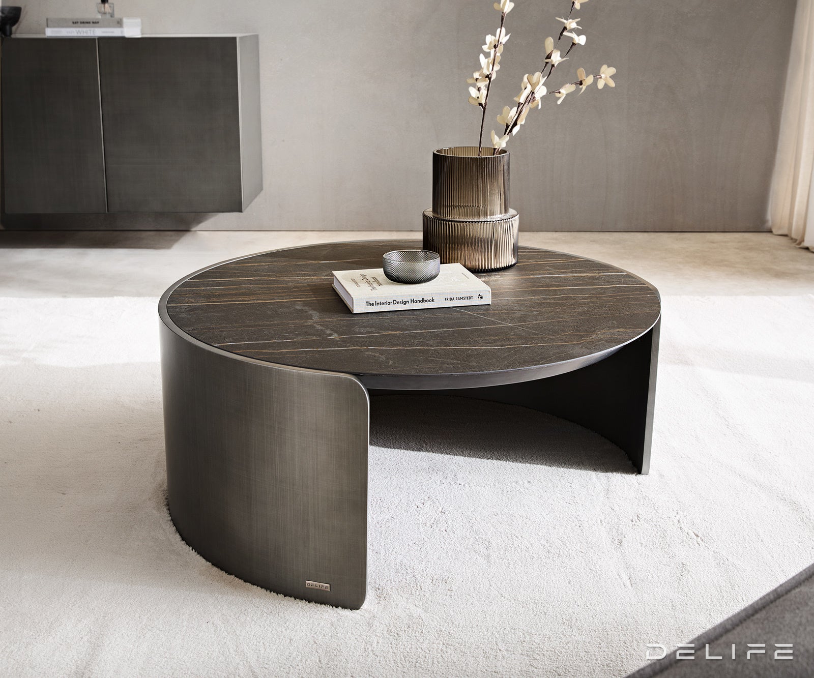 Klub stolić Haru 90x35cm, Materijal: Keramika Laminam Noir Desir