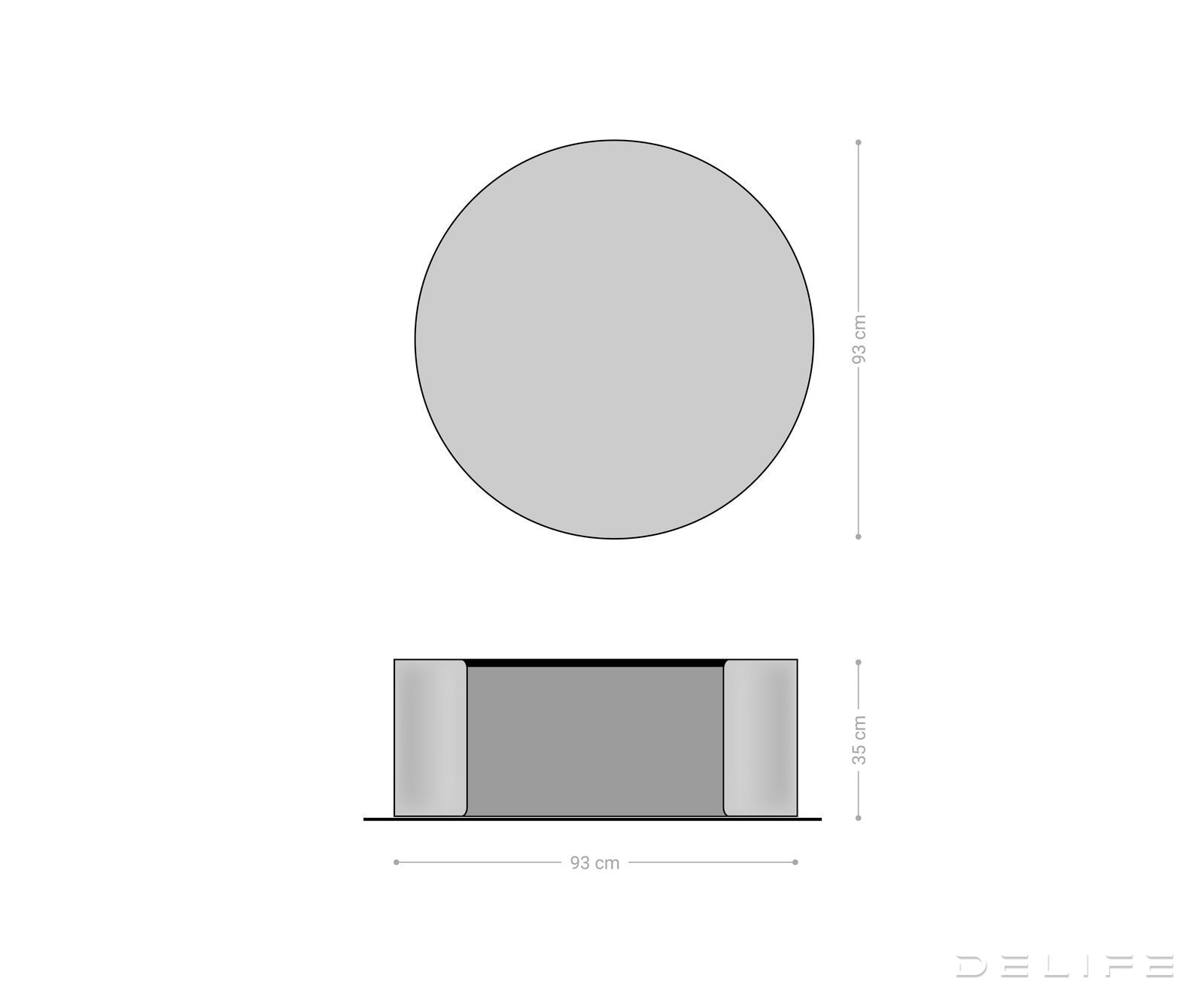 Klub stolić Haru 90x35cm, Materijal: Keramika Laminam Noir Desir